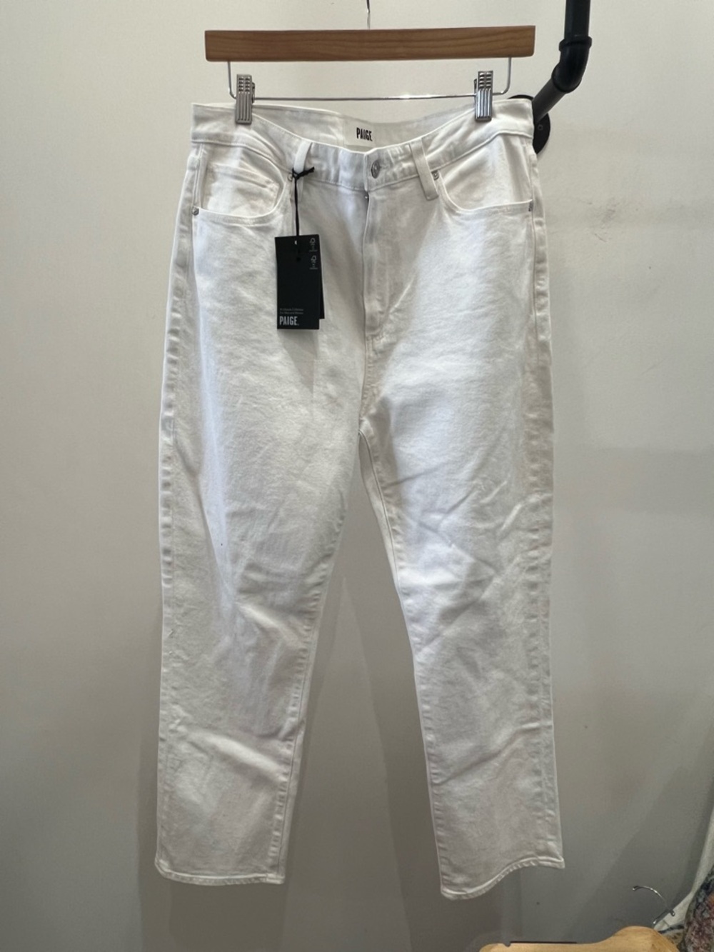 PAIGE White Cropped Straight Jeans PM